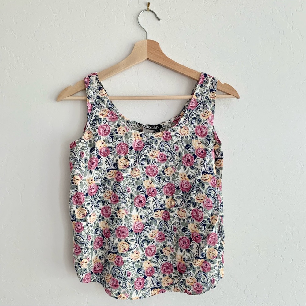 Vintage Floral Tank Top - Wrapper Made in the USA